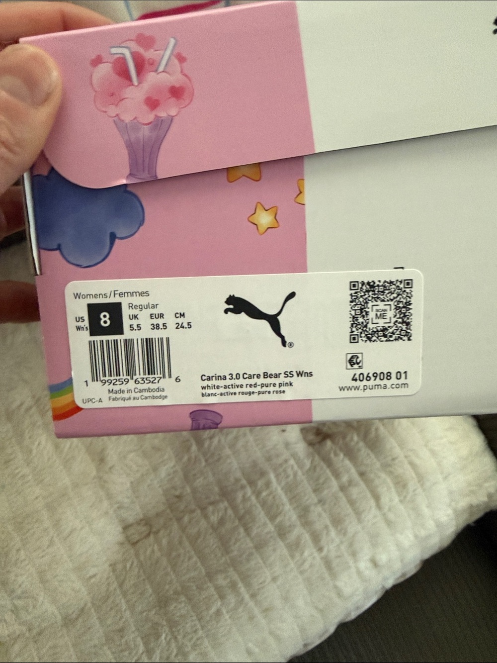 Puma White Sneakers Care Bear x Sesame Street Coral Pink Platform - Picture 7 of 7